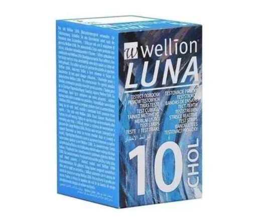 Тест-смужки Wellion (Веліон) Luna для визначення рівня холестерину в крові, 10 шт.