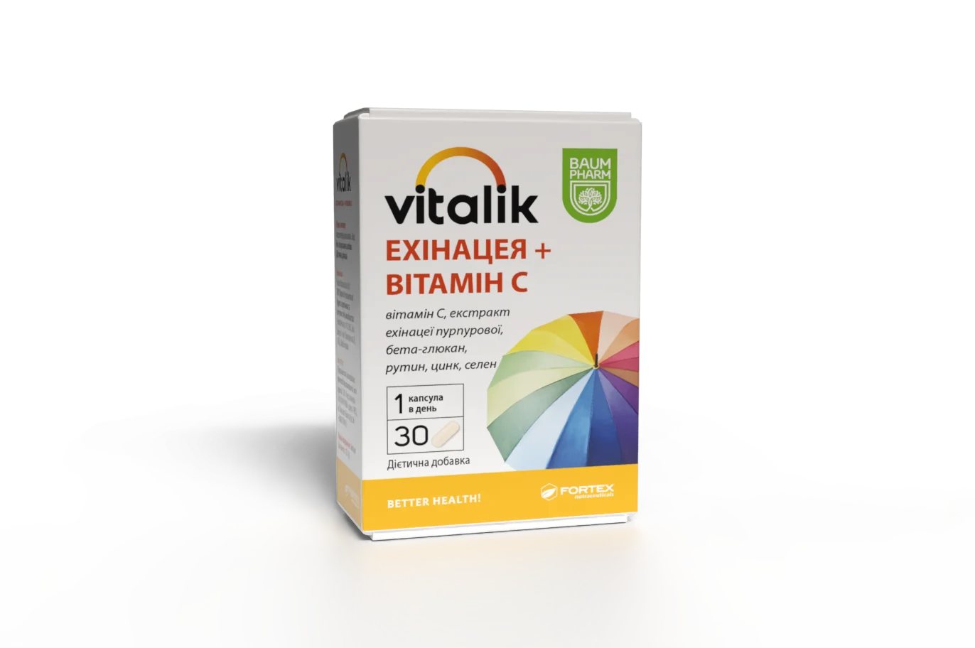 Vitalik (Віталік) ехінацея+вітамін С капсули, 30 шт. - Баум Фарм