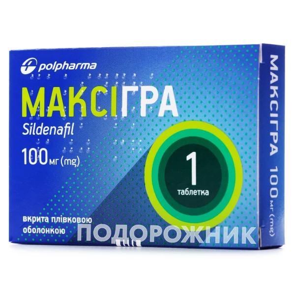 Максигра таблетки по 100 мг, 1 шт.