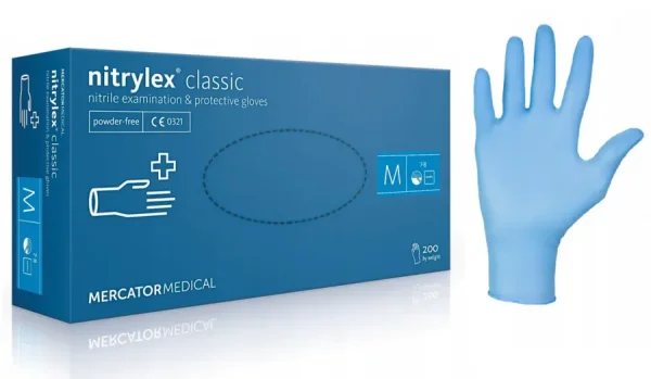 Перчатки Нитрилекс Классик (Nitrylex Classic) нитриловые, смотровые, нестерильные, размер М, 1 пара