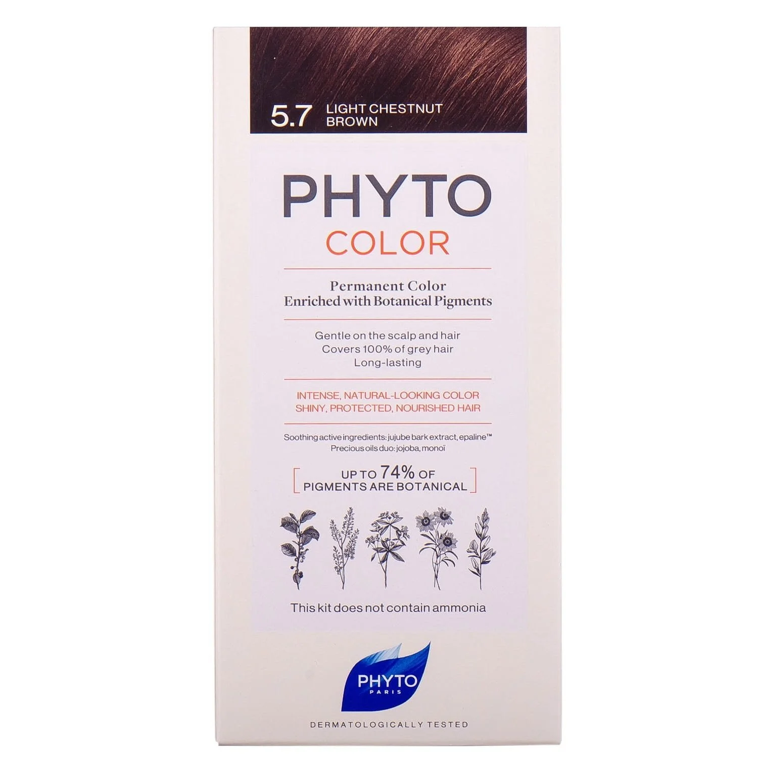 Крем-фарба для волосся Phyto (Фіто) Color тон 5.7 світлий шатен каштановий