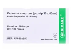 Серветки спиртові Медікер (Medicare), 100 шт.