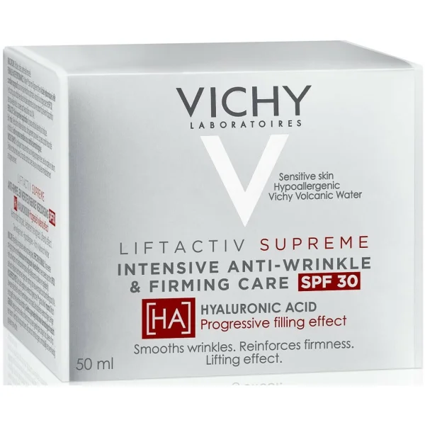 Крем для лица Vichy (Виши) Liftactiv Supreme (Лифтактив Сюпрем) длительного действия для коррекции морщин, упругости кожи, антивозрастной, SPF30, 50 мл