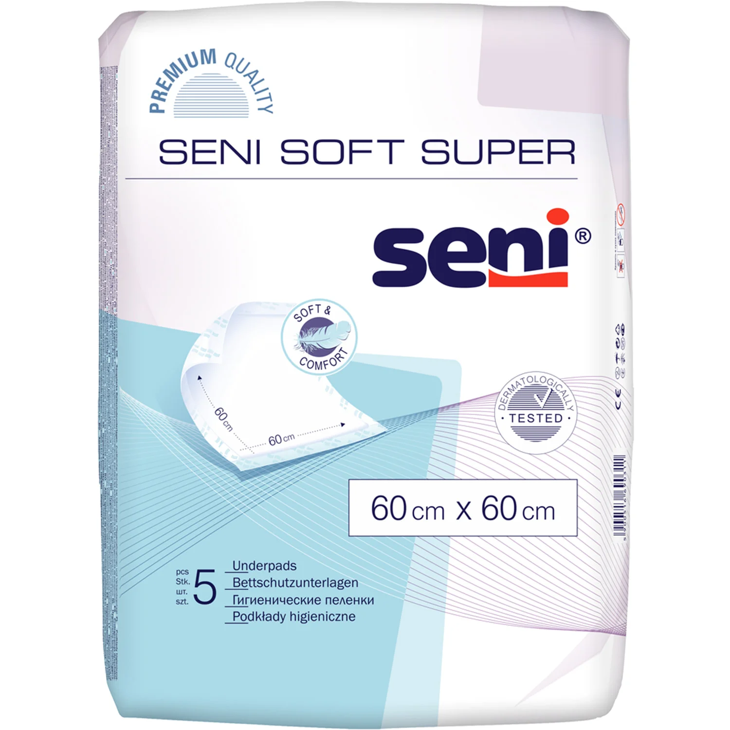 Пелюшки гігієнічні Seni (Сені) 60 х 60 см, 5 шт.