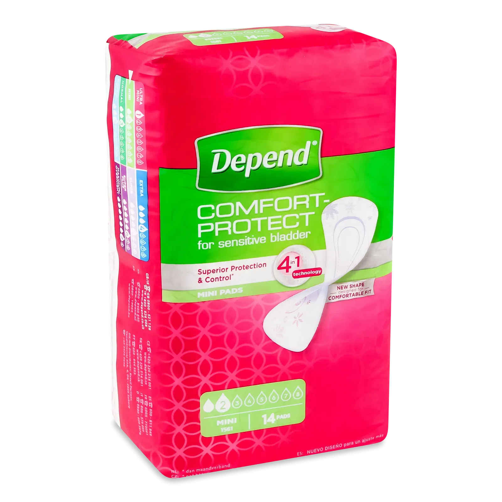 Прокладки урологічні Depend (Депен) Comfort-Protect міні, 14 шт.