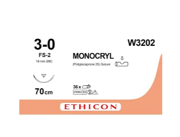 Монокрил (Monocryl) 3 зворотньо-ріжуча незабарвлена ADVANTIME 24 мм, 3/8 кола, 70см, 1 шт.