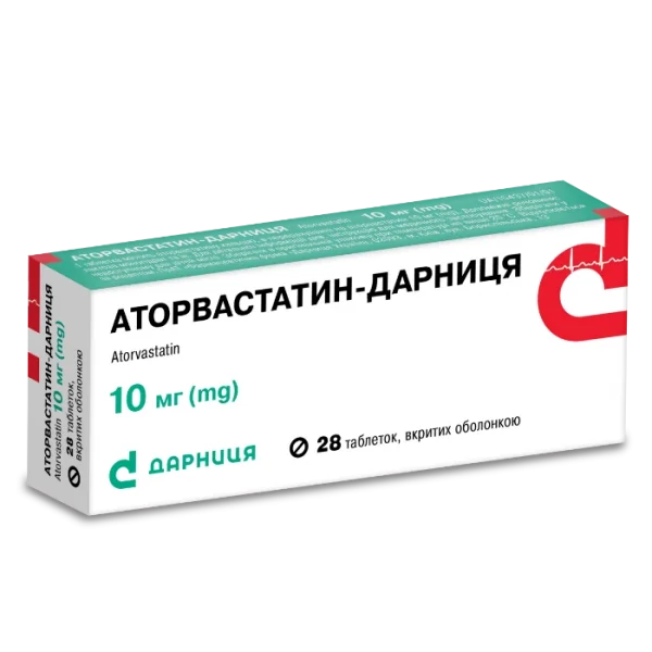 Аторвастатин-Дарница таблетки по 10 мг, 28 шт.