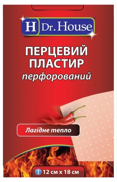 Пластир Dr. House (Доктор Хаус) перцевий 12 х 18 см, 1 шт.