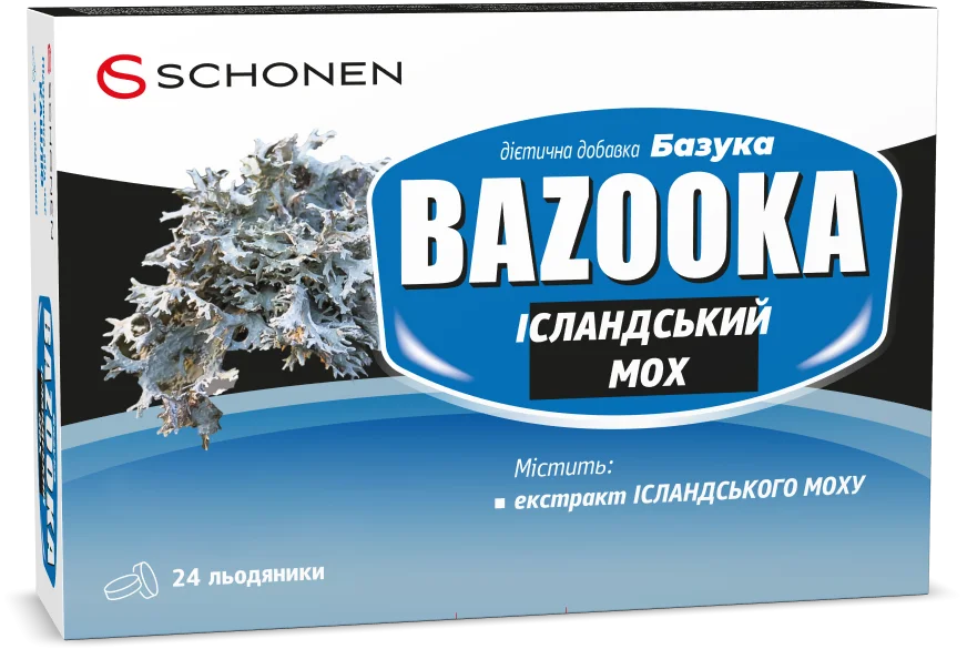 Базука Ісландський Мох льодяники, 24 шт.