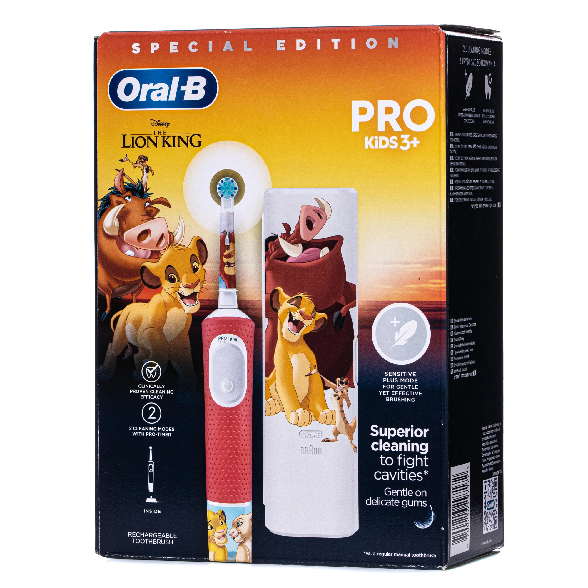 Зубна щітка електрична Oral-B (Орал-Б) Pro Kids + чохол Lion King, 1 шт.