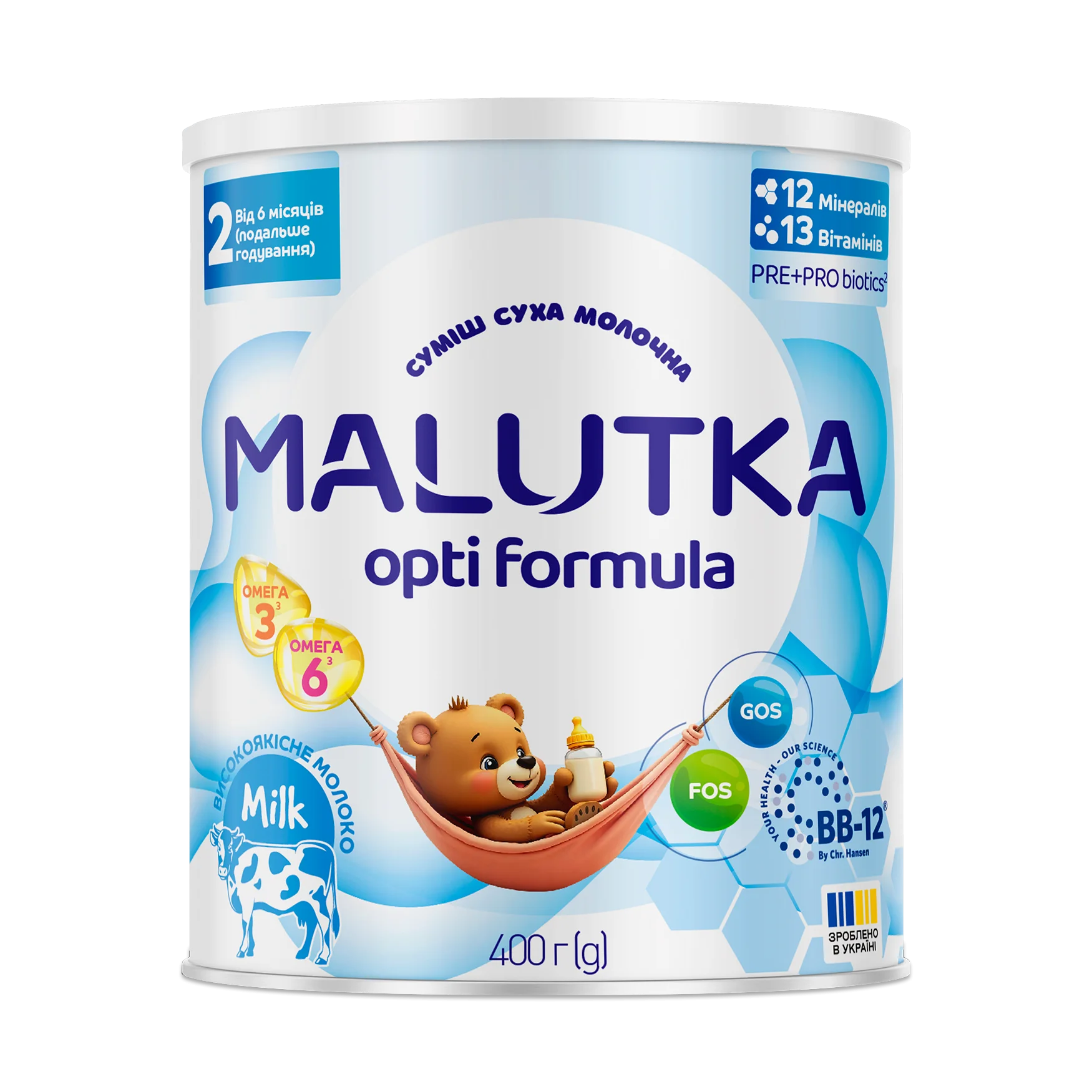 Суміш суха молочна Малютка Opti Formula 2 для харчування дітей з 6 місяців, 400 г