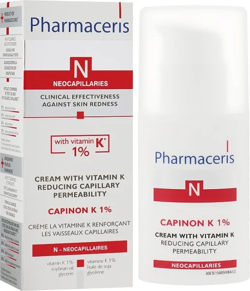 Крем для лица Pharmaceris N Capinon K 1% (Фармацерис Н Капинон К 1%) для укрепления капилляров, 30 мл