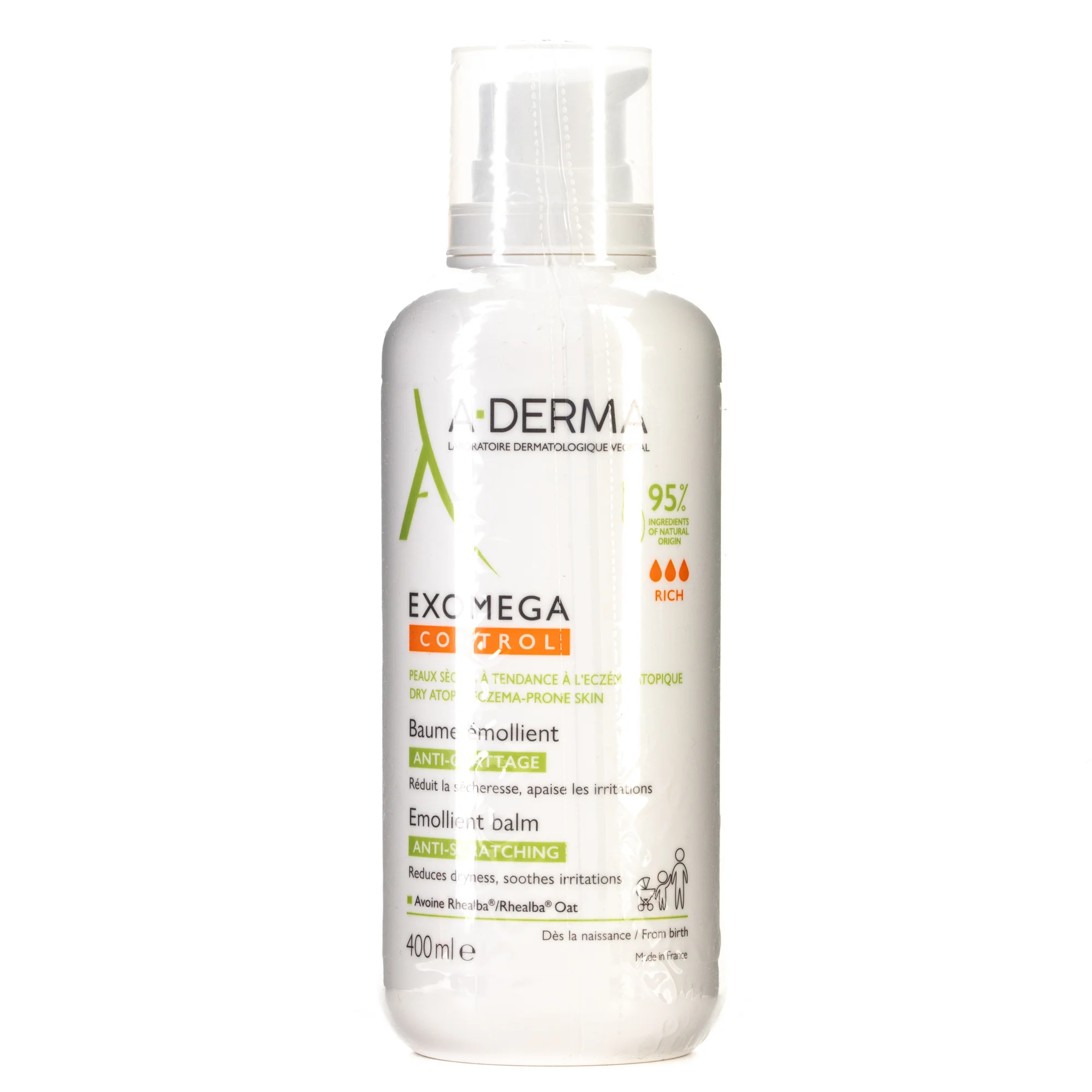 Бальзам-емолент A-Derma (А-дерма) Exomega Control для сухої та атопічної шкіри, 400 мл