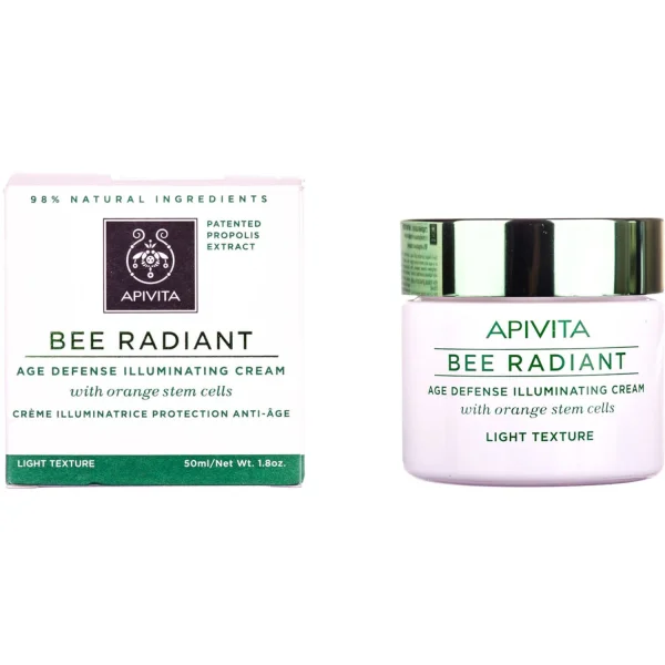 Легкий крем для лица APIVITA (Апивита) Bee Radient (Би Райдиент) для сияния от преждевременного старения кожи, 50 мл