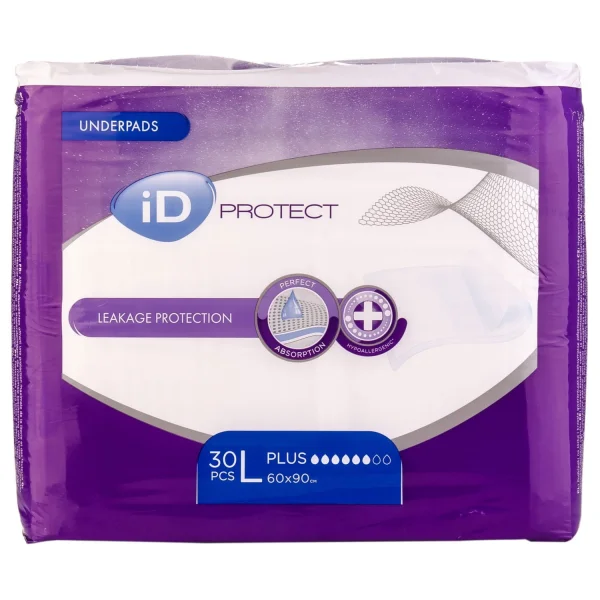 Одноразові гігієнічні вбирні пелюшки іD Protect Plus (Айді Протект Плюс) 60х90 см, 30 шт.