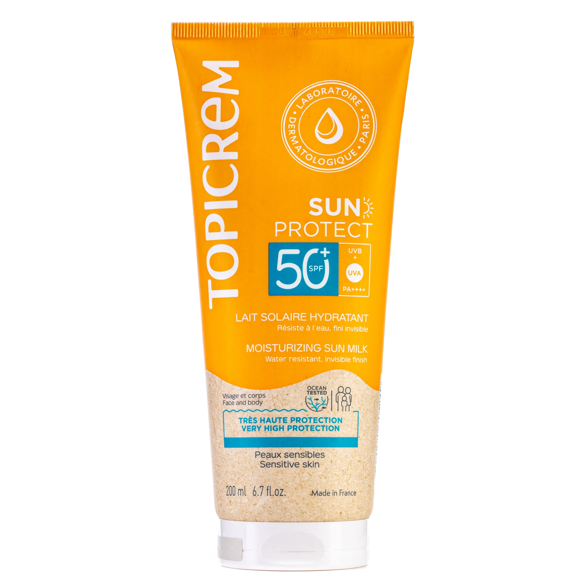 Молочко сонцезахисне Topicrem (Топікрем) Sun Protect SPF50+ для обличчя та тіла, зволожувальне, 200 мл