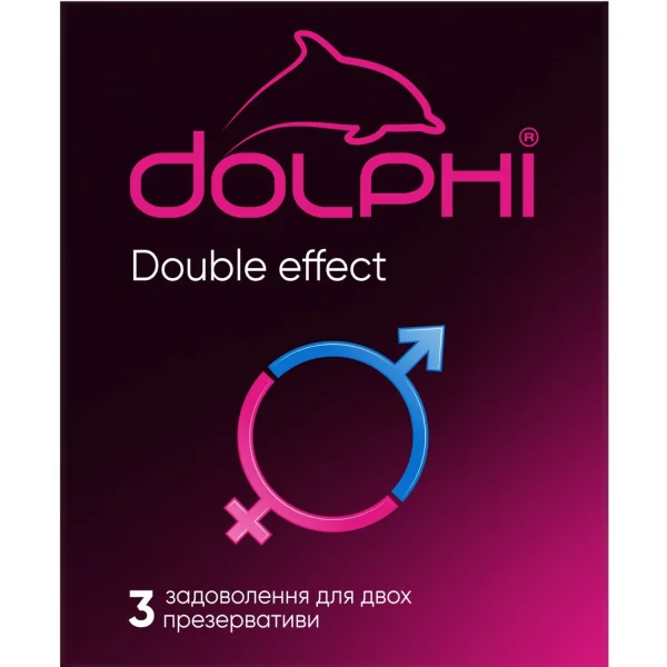 Презервативы Долфи (Dolphi) Дабл эффект, 3 шт.