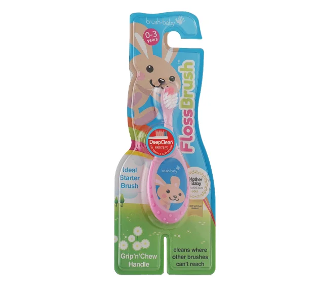 Зубна щітка дитяча Браш Бебі (Brush Baby) Флосбраш 0-3 роки рожева, 1 шт.
