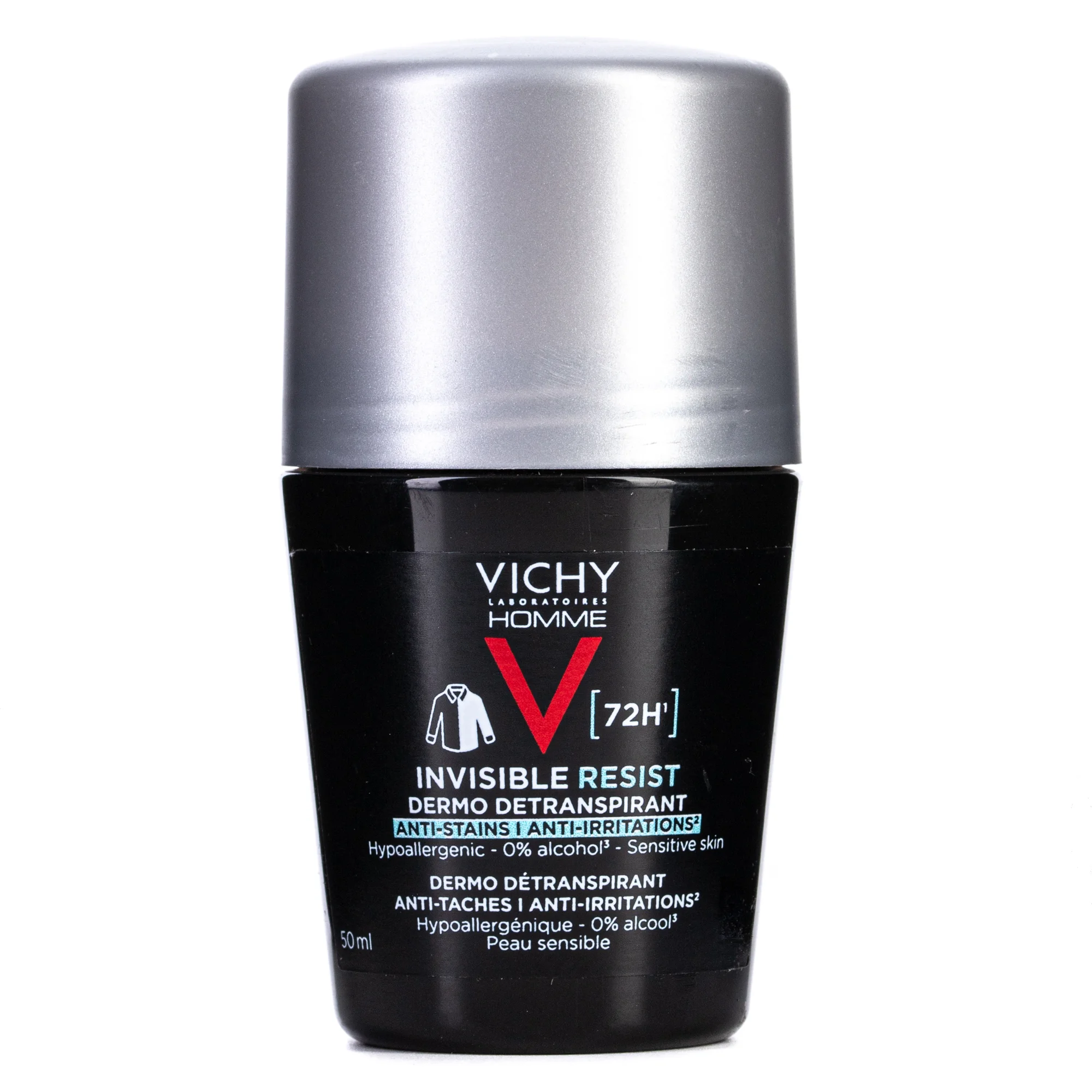 Кульковий дезодорант-антиперспірант Vichy (Віши) Homme Invisible Resist чоловічий 72 год захисту від поту, 50 мл