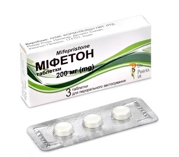 Міфетон у таблетках по 200 мг, 3 шт.