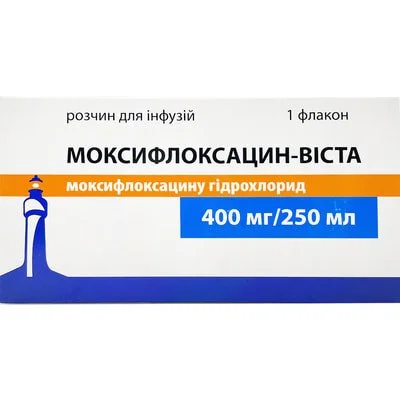 Моксифлоксацин-Виста раствор для инфузий по 400 мг/250 мл, флакон 250 мл