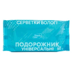 Серветки вологі універсальні, 60 шт. - Сімплі Кеа