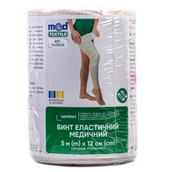 Бинт медицинский эластичный Медтекстиль (Medtextile) средней растяжимости, размер 5 м х 12 см