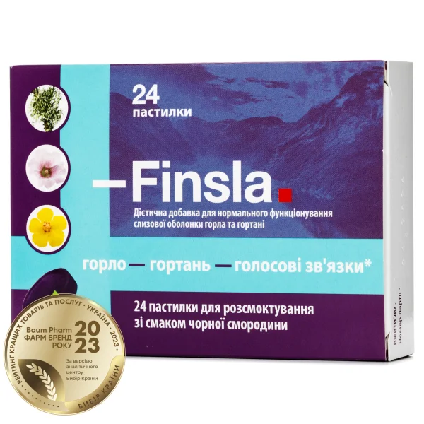 Finsla (Фінсла) пастилки з екстрактом ісландського моху, 24 шт.