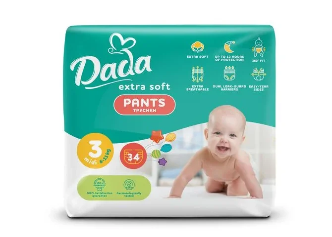Підгузники-трусики Dada (Дада) Extra Soft 3 (6-11 кг), 34 шт.