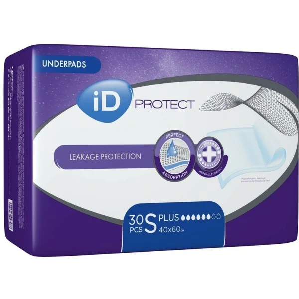 Одноразовые гигиенические впитывающие пеленки ID Protect Plus (Айди Протект Плюс) 40х60 см, 30 шт.