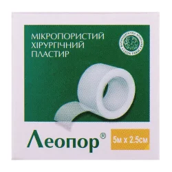 Пластир Леопор на паперовій основі гіпоалергенний, розмір 5 м*2,5 см, 1 шт.