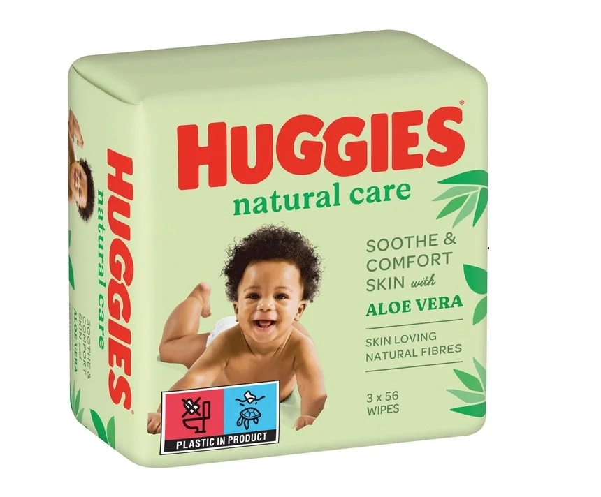 Серветки Huggies (Хагіс) Natural Care, 56х3 шт.