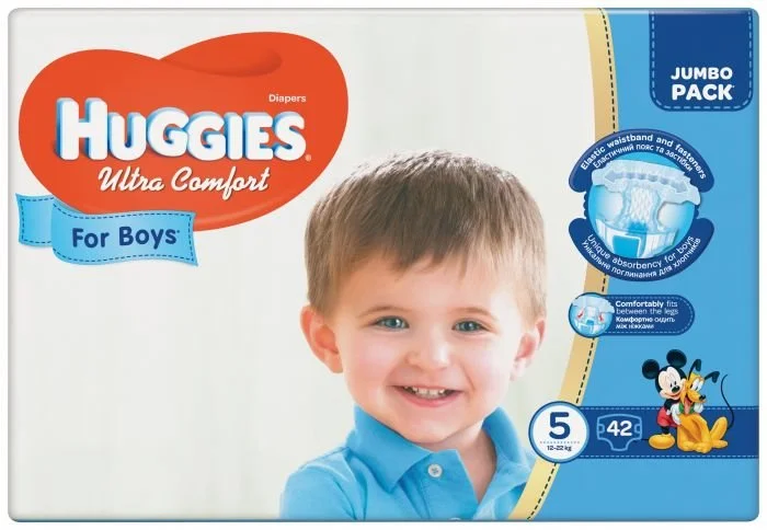 Підгузники Хагіс Ультра Комфорт Джамбо 5 для хлопчиків (Huggies Ultra Comfort Jumbo), 42 шт.
