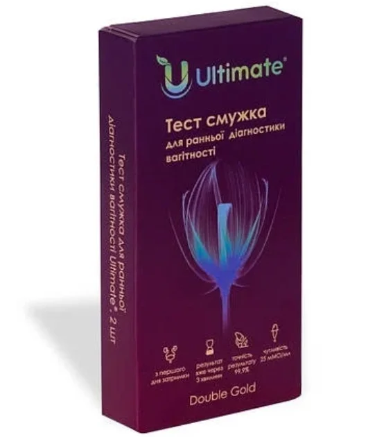 Тест-смужка Ultimate (Ультимейт) Ultra для ранньої діагностики вагітності, 2 шт.