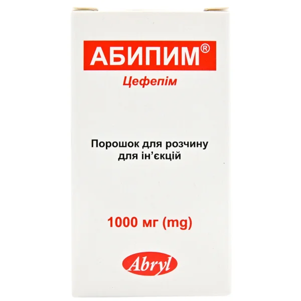 Абіпім порошок для розчину для ін'єкцій по 1000 мг у флаконі, 1 шт.