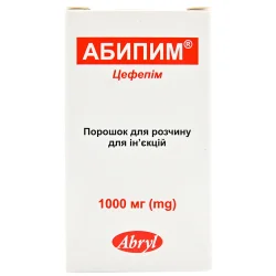 Абіпім порошок для розчину для ін'єкцій по 1000 мг у флаконі, 1 шт.