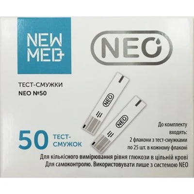Тест-полоски Ньюмед (NewMed) Нео (Neo) для глюкометра, 50 шт.