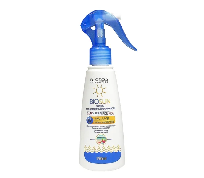 Сонцезахисний лосьйон-спрей Біотон дитячий SPF45, 150 мл