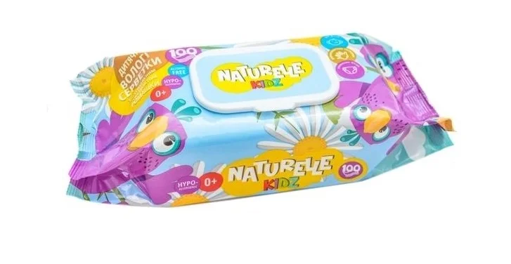 Вологі серветки Naturelle дитячі Kidz, Ромашка, 100 шт.
