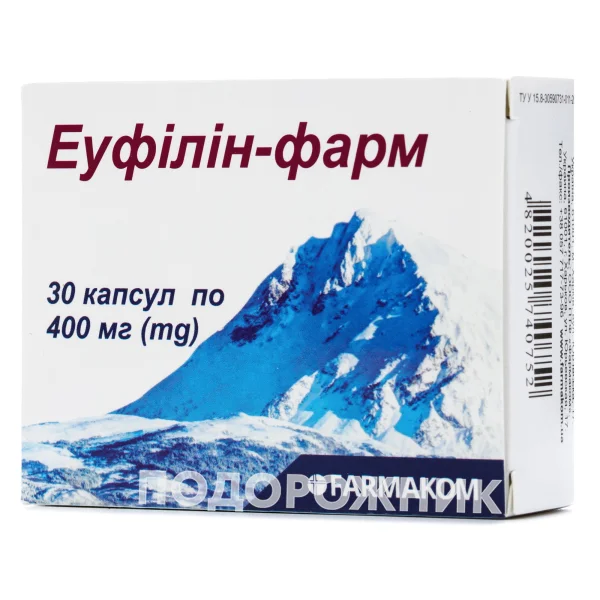 Еуфілін-фарм капсули по 400 мг, 30 шт.