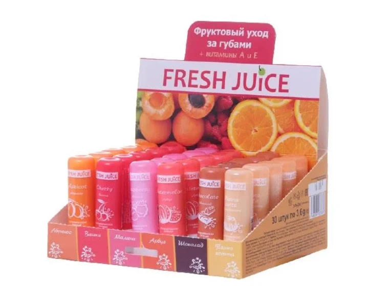 Набір фруктових гігієнічних помад Fresh Juice (Фреш Джус) фруктові, 30 шт.