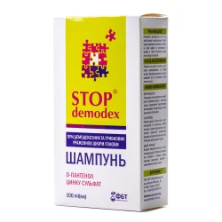 Шампунь Стоп Демодекс (Stop demodex) при демодекозных и грибковых поражениях кожи головы, 100 мл