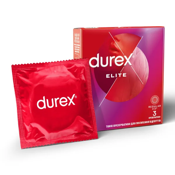 Презервативи Дюрекс Еліт (Durex Elite), 3 шт.