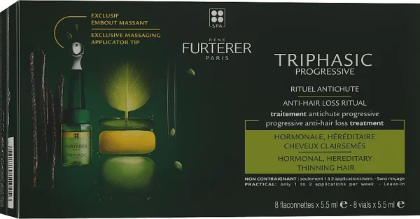Набор Rene Furterer Triphasic Progressive (Рене Трифазик Прогрессив) комплекс против выпадения волос, флаконы по 5,5 мл, 8 шт.