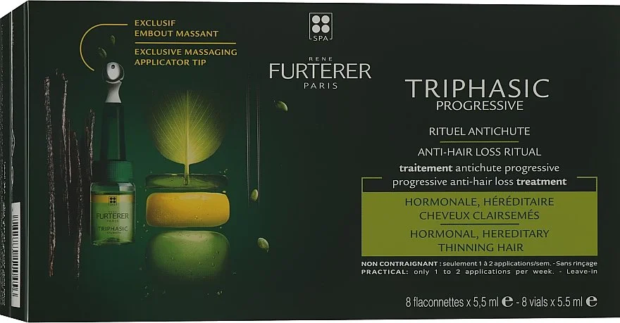 Комплекс для волосся Rene Furterer Triphasic Progressive проти випадіння, флакони по 5,5 мл, 8 шт.
