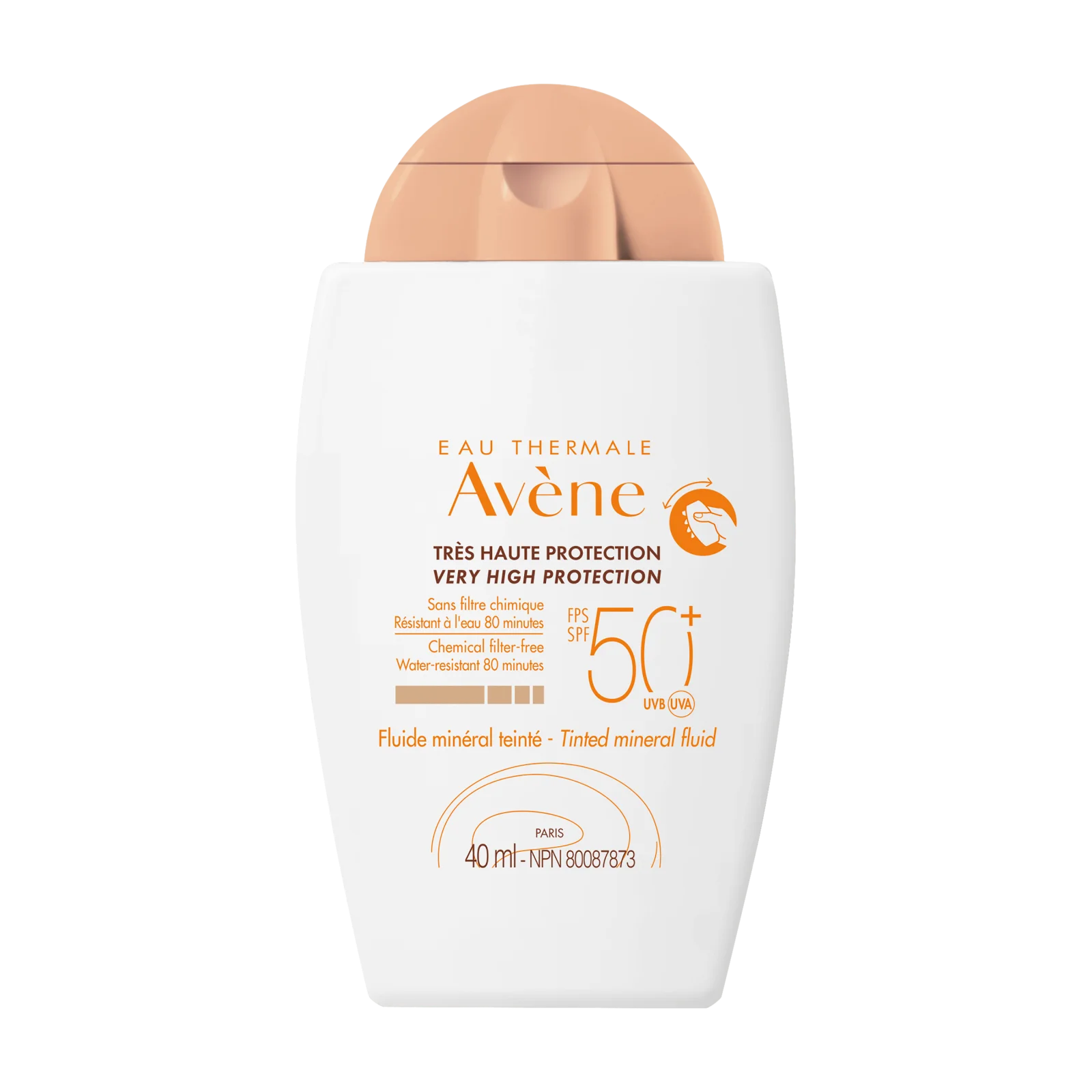 Сонцезахисний флюїд Авен (Avene) тональний мінеральний СПФ50+, 40 мл