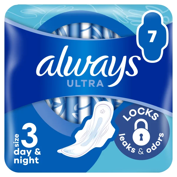 Прокладки гігієнічні жіночі Always (Олвейс) Ultra Night (Ультра найт), розмір 4, 7 шт.