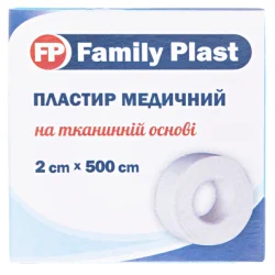 Пластир медичний FP Family Plast на тканинній основі розмір 2 х 500 см, 1 шт.