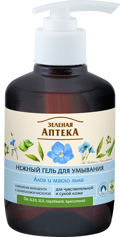 Гель для умывания Зеленая Аптека с алоэ и маслом льна, 270 мл ...
