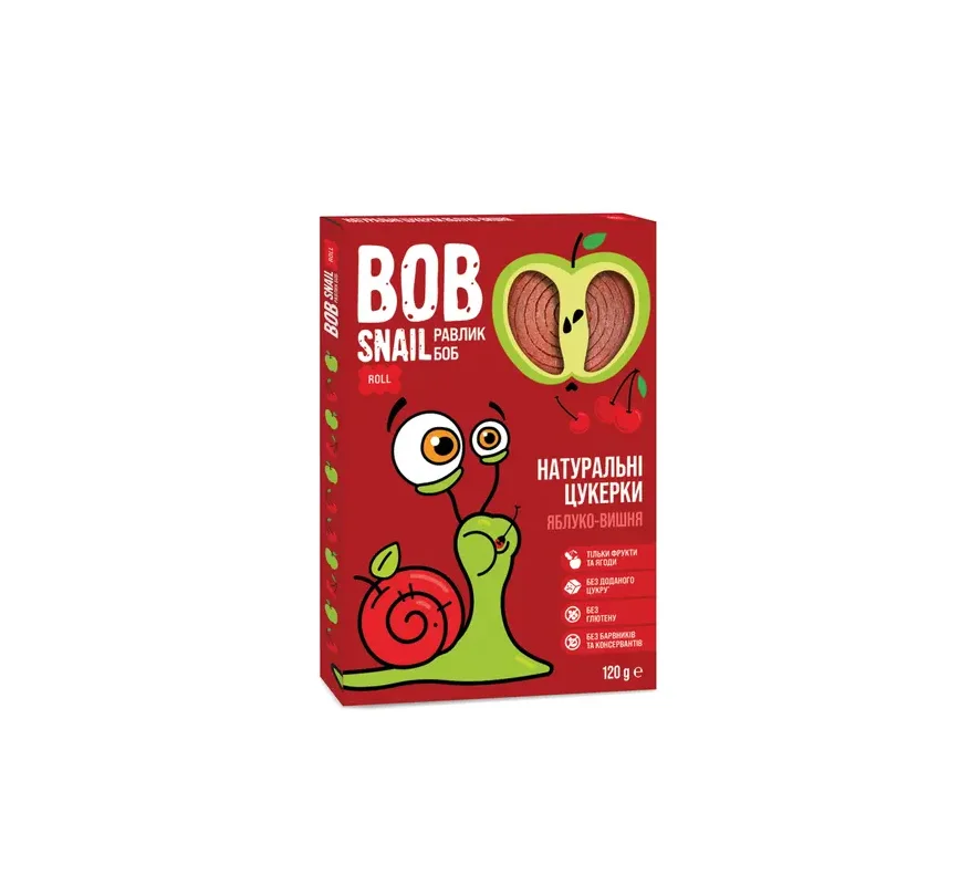 Фруктові цукерки Bob Snail (Равлик Боб) яблуко-вишня, 120 г
